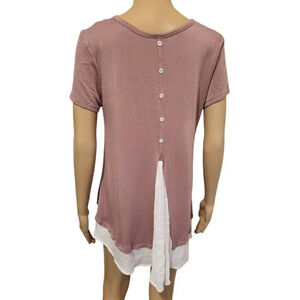 Bobeau Women's Two Layer Split Button Back Tunic (Size S)